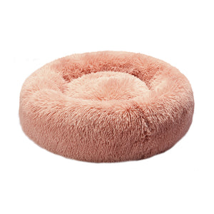 NNEIDS Pet Bed Cat Dog Donut Nest Calming Kennel Cave Deep Sleeping Pink XL