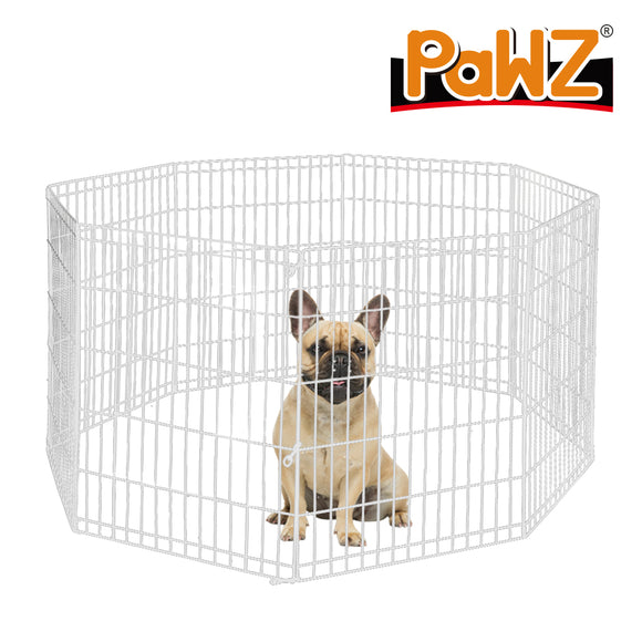 NNEIDS Pet Dog Playpen Puppy Exercise 8 Panel Fence Silver Extension No Door 42