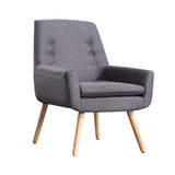 NNEIDS Upholstered Armchair Dining Chair Single Accent Sofa Padded Fabric