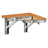 NNEIDS 2Pcs 16" Folding Table Bracket Stainless Steel Triangle 150KG Wall Shelf Bench
