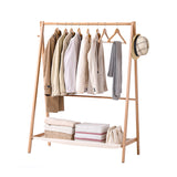 NNEIDS Clothes Stand Garment Dyring Rack Hanger Organiser Wooden Rail Portable