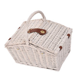 NNEIDS 2 Person Picnic Basket Baskets Set Outdoor Blanket Deluxe Wicker Gift Storage