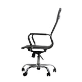 NNEIDS 2PCS Office Chair Home Gaming Work Study Chairs PU Mat Seat Back Computer Black