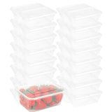 NNEIDS 200 Pcs 1000ml Take Away Food Platstic Containers Boxes Base and Lids Bulk Pack