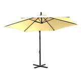NNEIDS 3M Outdoor Umbrella Cantilever Cover Garden Patio Beach Umbrellas Crank Beige