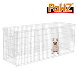 NNEIDS Pet Dog Playpen Puppy Exercise 8 Panel Enclosure Fence Silver With Door 42"