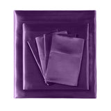 NNEIDS Ultra Soft Silky Satin Bed Sheet Set in Single Size in Purple Colour