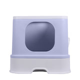 NNEIDS Cat Litter Box Fully Enclosed Toilet Trapping Odor Control Basin Purple