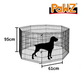 NNEIDS Pet Dog Playpen Puppy Exercise 8 Panel Fence Black Extension No Door 36"