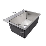 NNEIDS Steel Kitchen Sink Under/Topmount Sinks Laundry Single Bowl 550 X400MM