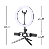 NNEIDS LED Ring Light with Tripod Stand Phone Holder Dimmable Studio Photo Makeup Lamp Type2