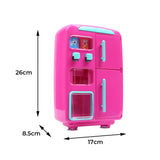 NNEIDS Kids Play Set 2 IN 1 Refrigerator Vending Machine Kitchen Pretend Play Toys Pink