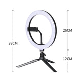 NNEIDS LED Ring Light with Tripod Stand Phone Holder Dimmable Studio Photo Makeup Lamp Type1