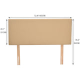 NNEIDS PU Leather Bed Headboard with Wooden Legs in King Size in Cream Colour