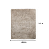 NNEIDS Soft Shag Shaggy Floor Confetti Rug Carpet Home Decor 120x160cm Tan