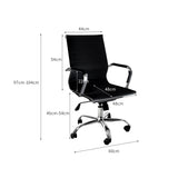 NNEIDS Office Chair Home Work Study Gaming Chairs PU Mat Seat Mid-Back Computer Black