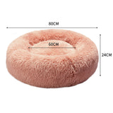 NNEIDS Pet Bed Cat Dog Donut Nest Calming Kennel Cave Deep Sleeping Pink XL