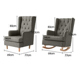 NNEIDS Rocking Chair Lounge Chairs Baby Feeding Armchair Recliner Fabric Sofa