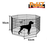 NNEIDS Pet Dog Playpen Puppy Exercise 8 Panel Enclosure Fence Black With Door 36"