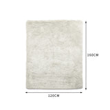 NNEIDS Soft Shag Shaggy Floor Confetti Rug Carpet Home Decor 120x160cm Cream