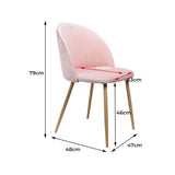 NNEIDS 2x Dining Chairs Seat French Provincial Kitchen Lounge Chair Pink
