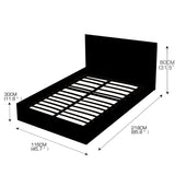 NNEIDS Bed Frame Gas Lift Leather Base Mattress Storage King Single Size Black