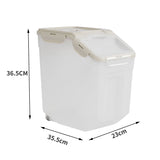 NNEIDS Pet Food Container Dog Cat Feeding Feeder Storage Box With Wheel 10L