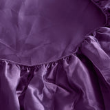 NNEIDS Ultra Soft Silky Satin Bed Sheet Set in Single Size in Purple Colour