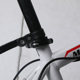 NNEIDS 26'' Mountain Bike 21 Speed Bicycle Front Suspension Men Carboon Steel Red Wihte