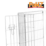 NNEIDS Pet Dog Playpen Puppy Exercise 8 Panel Enclosure Fence Silver With Door 42"