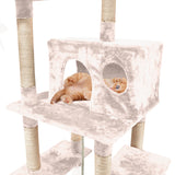 NNEIDS  1.83M Cat Scratching Post Tree Gym House Condo Furniture Scratcher Tower Cream