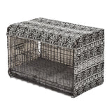 NNEIDS  Cover Pet Dog Kennel Cage Collapsible Metal Playpen Cages Covers Black 30"