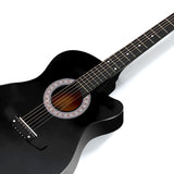 NNEIDS 41 Inch Wooden Folk Acoustic Guitar Classical Cutaway Steel String w/ Bag
