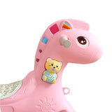 NNEIDS Kids 4-in-1 Rocking Horse Toddler Baby Horses Ride On Toy Rocker Pink
