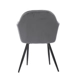 NNEIDS 2x Dining Chairs Kitchen Steel Chair Velvet Removable Cushion Seat Covers