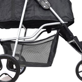 NNEIDS 4 Wheels Pet Stroller Dog Cat Cage Puppy Pushchair Travel Walk Carrier Pram