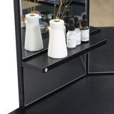 NNEIDS Dressing Table Stool Mirror Jewellery Organiser Makeup Cabinet 5 Drawers