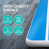 NNEDPE 4m x 2m Air Track Gymnastics Mat Tumbling Exercise - Blue White