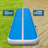 NNEDPE 4m x 2m Air Track Gymnastics Mat Tumbling Exercise - Blue White