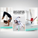 NNEDPE 7m x 1m Air Track Inflatable Gymnastics Mat Tumbling - Grey Green