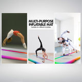 NNEDPE 4m x 1m Airtrack Tumbling Mat Gymnastics Exercise Inflatable - Rainbow