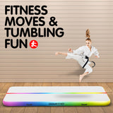 NNEDPE 4m x 1m Airtrack Tumbling Mat Gymnastics Exercise Inflatable - Rainbow