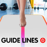 NNEDPE 4m x 1m Airtrack Tumbling Mat Gymnastics Exercise Inflatable - Rainbow