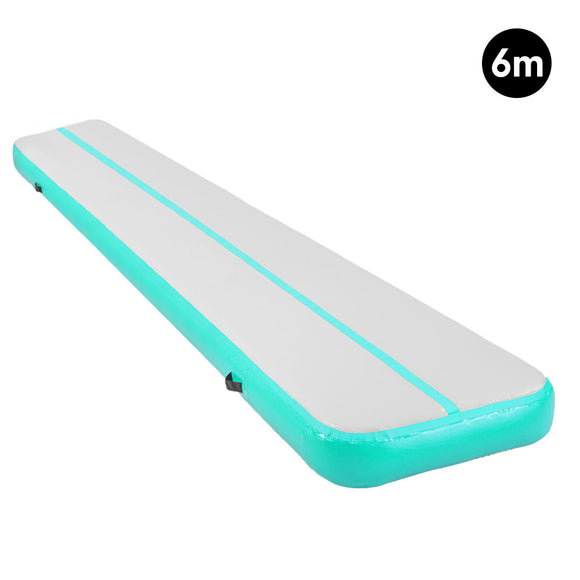 NNEDPE 6m x 1m Air Track Inflatable Gymnastics Tumbling Mat - Green