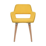 NNEIDS 2x Dining Chairs Seat French Provincial Lounge Contemporary Chair Yellow