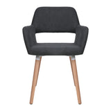 NNEIDS 2x Dining Chairs Seat French Provincial Lounge Contemporary Chair Dark Grey