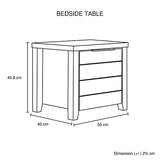 NNEDSZ Pieces Bedroom Suite Natural Wood Like MDF Structure Queen Size White Ash Colour Bed, Bedside Table