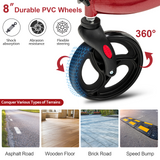 NNECW Aluminium Foldable 3-Wheel Rollator Walker with Adjustable Handle Brakes-Red