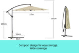 NNEDPE Sorrento Outdoor Living Cantilever Umbrella 2.7M - Beige