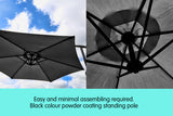NNEDPE Sorrento Outdoor Living Cantilever Umbrella 2.7M - Charcoal